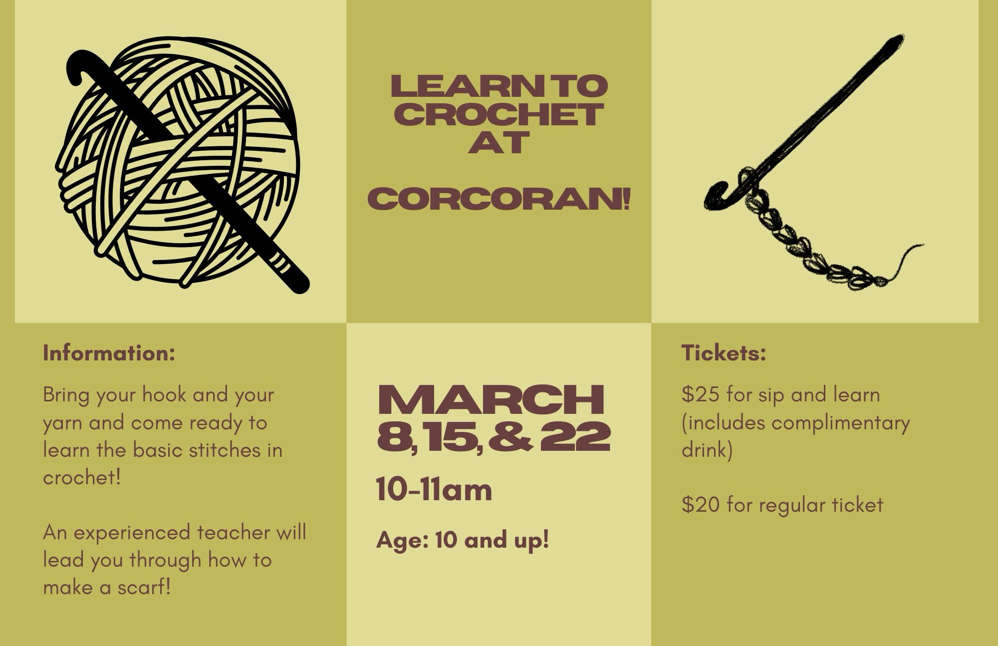 Learn to Crochet at Corcoran